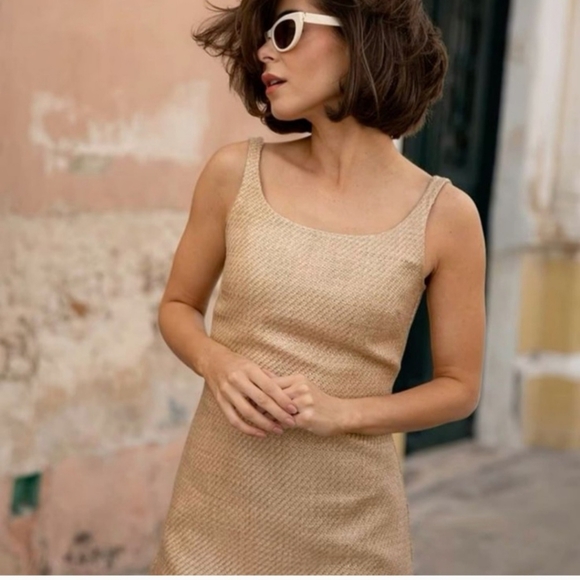 Antonio Melanix The Style Bungalow Manana Scoop Neck Raffia Sleeveless Mini Dres - Picture 3 of 10